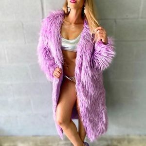 Lavender faux Fur Coat Fashion Nova